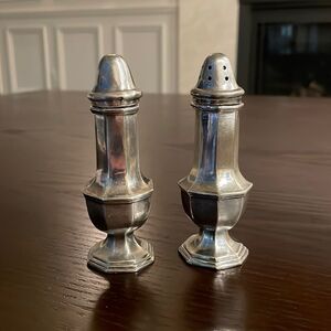 Coronet Plate Salt and Pepper Shakers, EP Lead Silver Plate, Vintage Silverplate